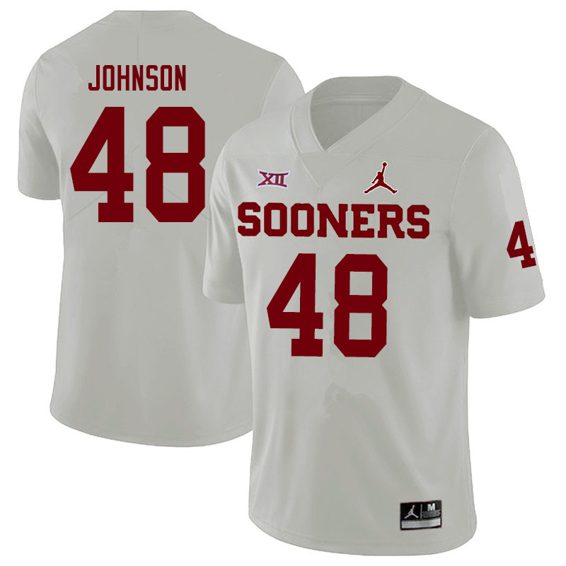 Men #48 Stephen Johnson Oklahoma Sooners Jordan Brand College Football Jerseys Sale-White